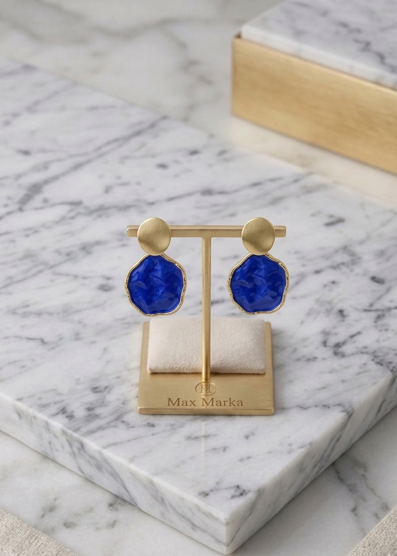 Cobalt Blue Statement Earrings